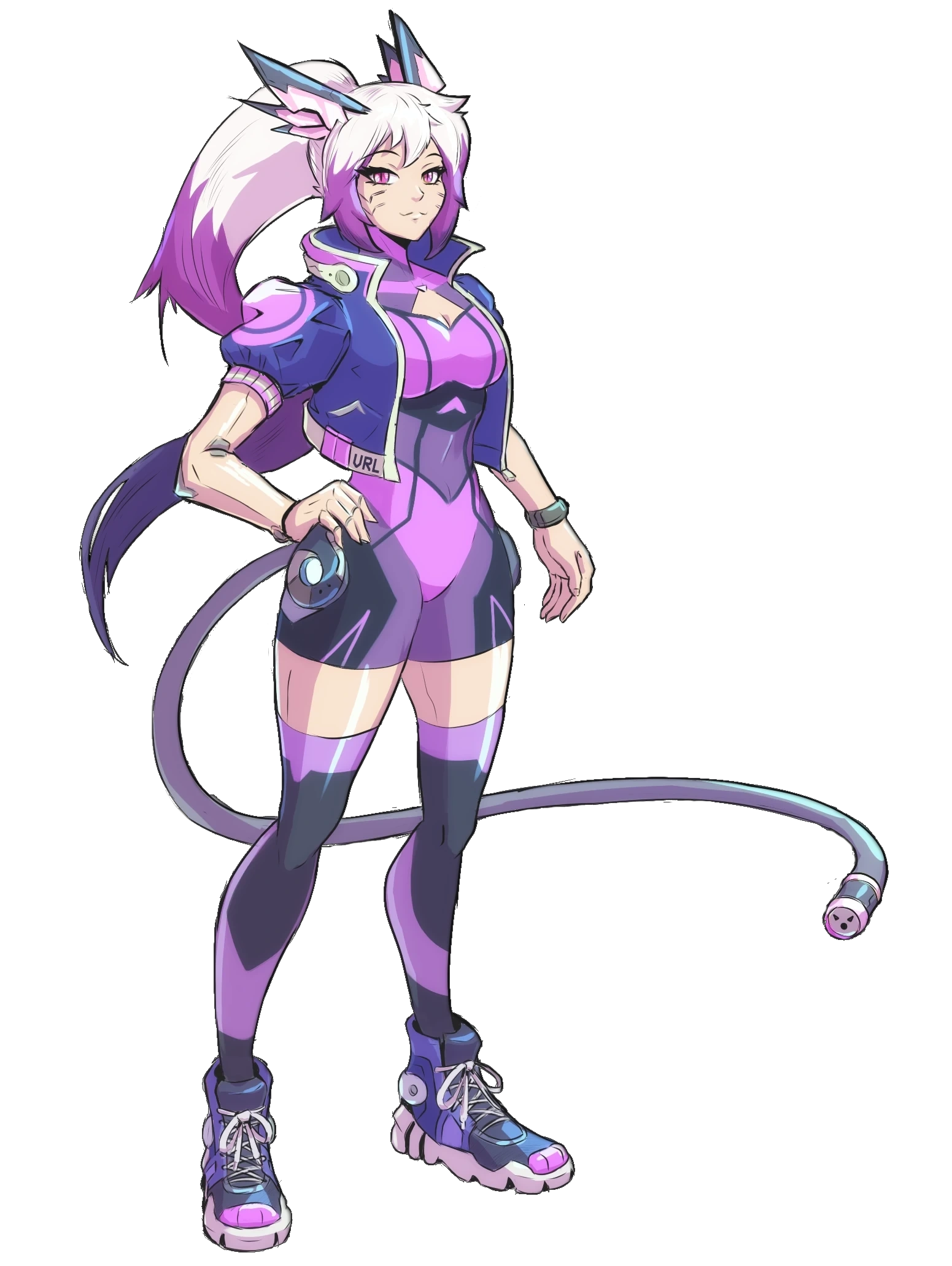 VTOKU Cam mascot, a violet-haired cat-eared virtual camera operator